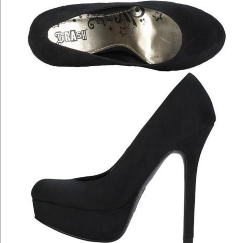 New Black Suede Platform Heels
